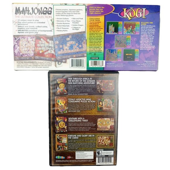 Video Games PC Lot Of 3 Kogi Mahjongg Ultimate Jewel Quest CD ROM 98 XP Vista - Picture 2 of 9